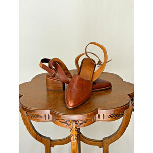 Patina ( Portland Leather) Brown Leather Slide/Sandal US Womens 9 #0137C